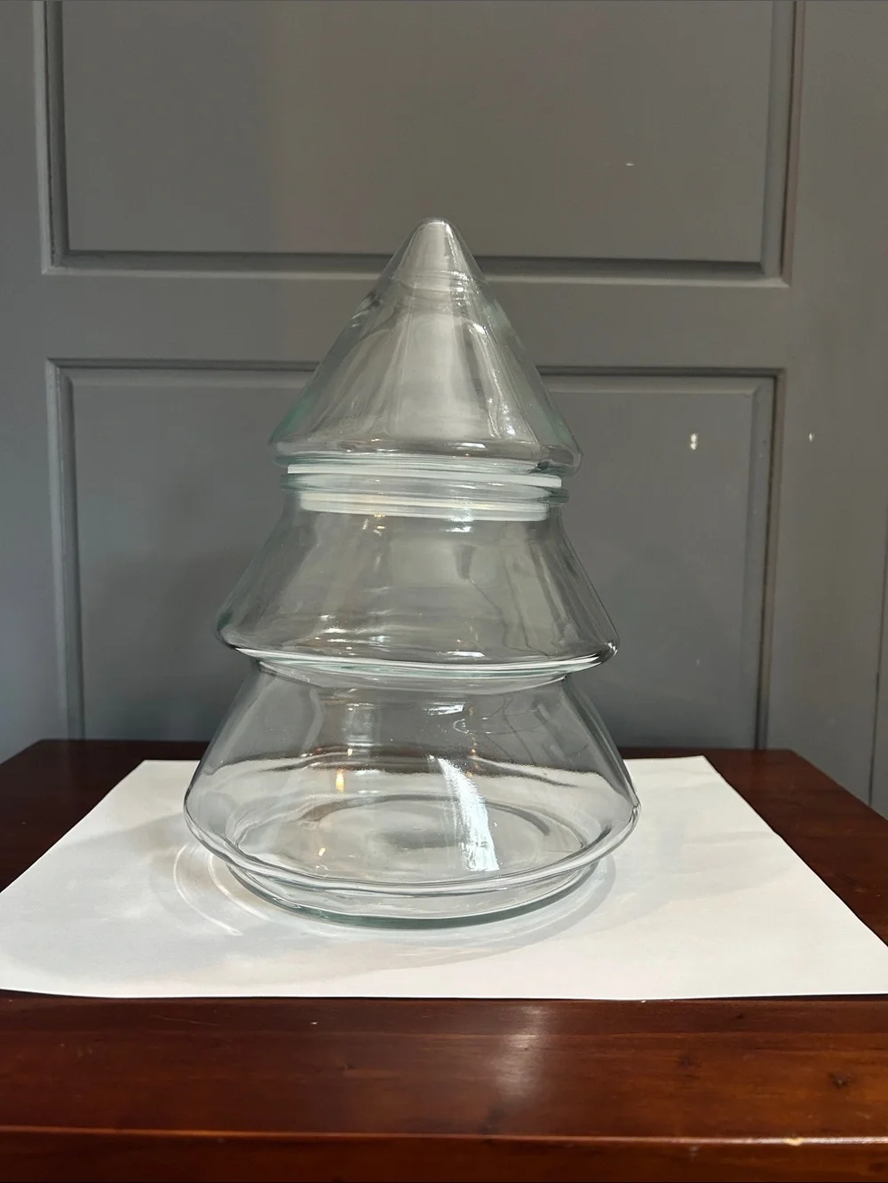 Glass Tree-Shaped Decorative Jar - Clear